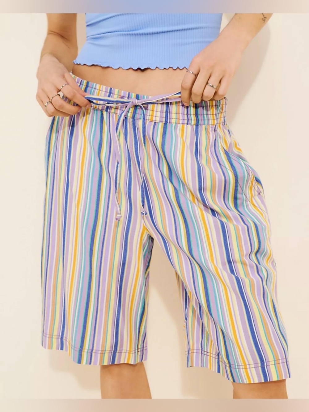 Free People Saylor Poplin Stripe Shorts